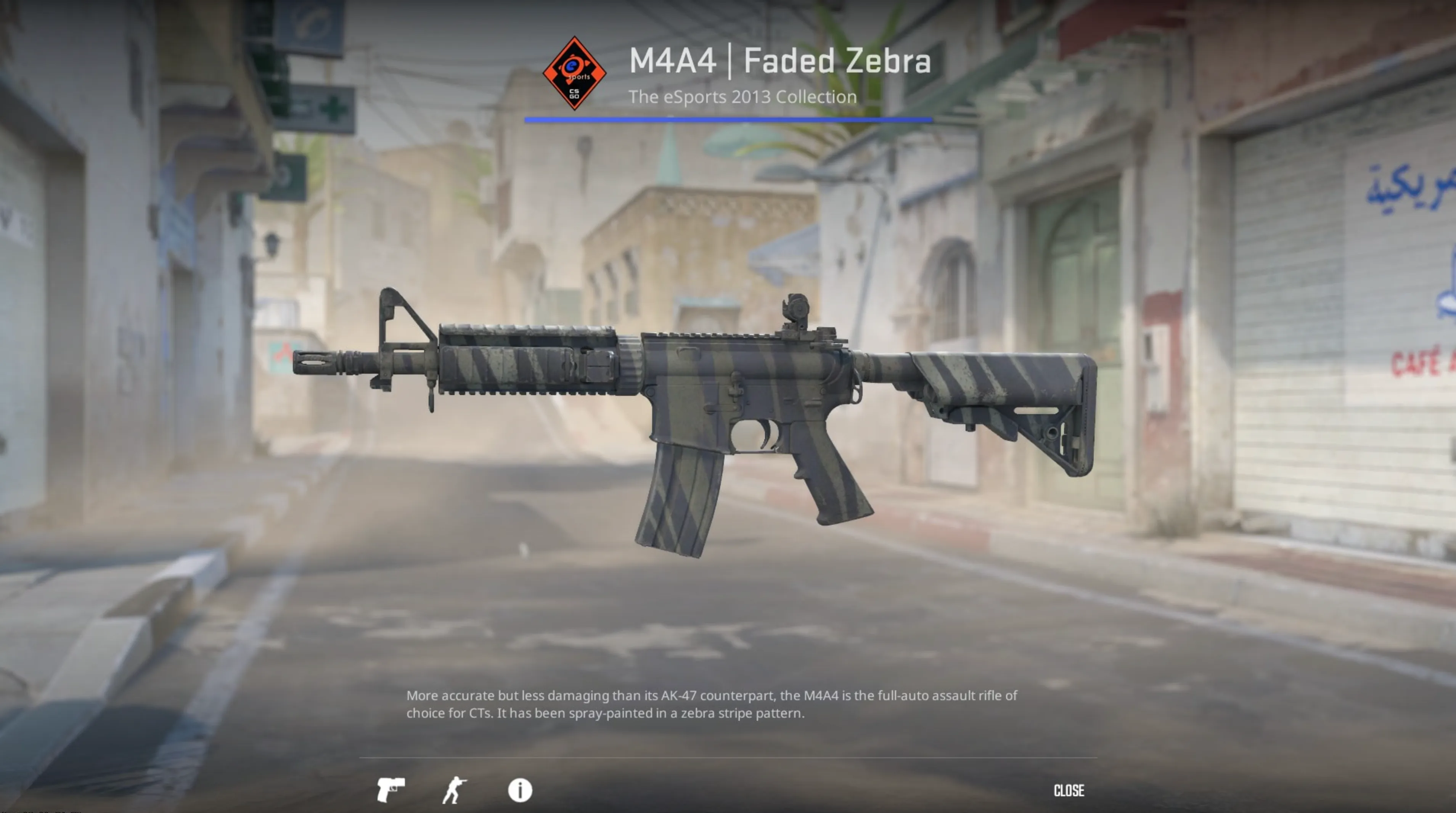 M4A4 Faded Zebra